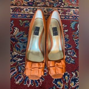 GLINT - Orange heels size 8 Genuine Leather Sole